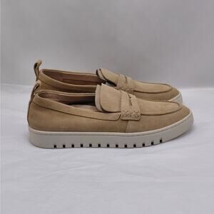 Vionic Uptown Loafers 8.5 Tan Suede Comfort Slip On Shoes Casual Minimalist